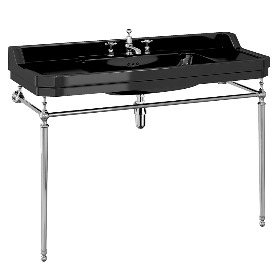Edwardian 120cm Basin Wash Stand Chrome Plated Brass Fittings JET